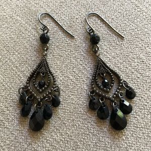 Arden B Pewter and Black Chandelier Earrings